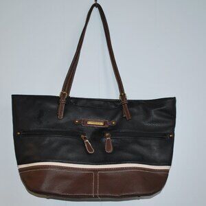 Stone & Co Black and Brown Leather Shoulder Bag Purse Tote